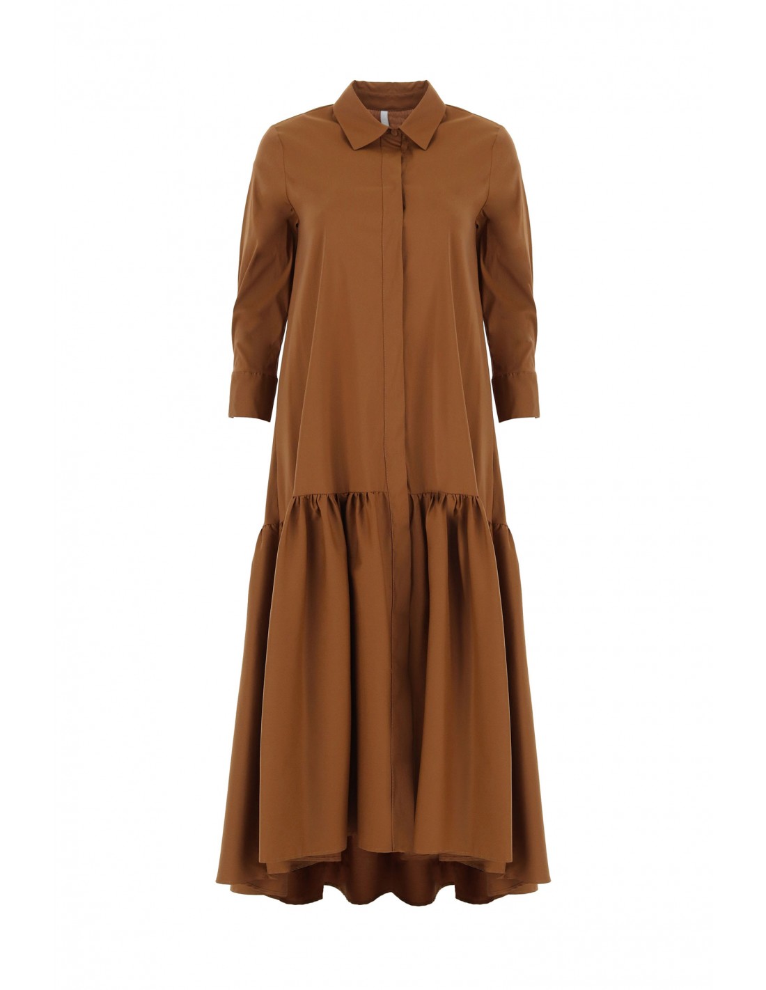 ROBE IMPERIAL FORME TRAPEZE A MANCHES LONGUES EN POPELINE ...