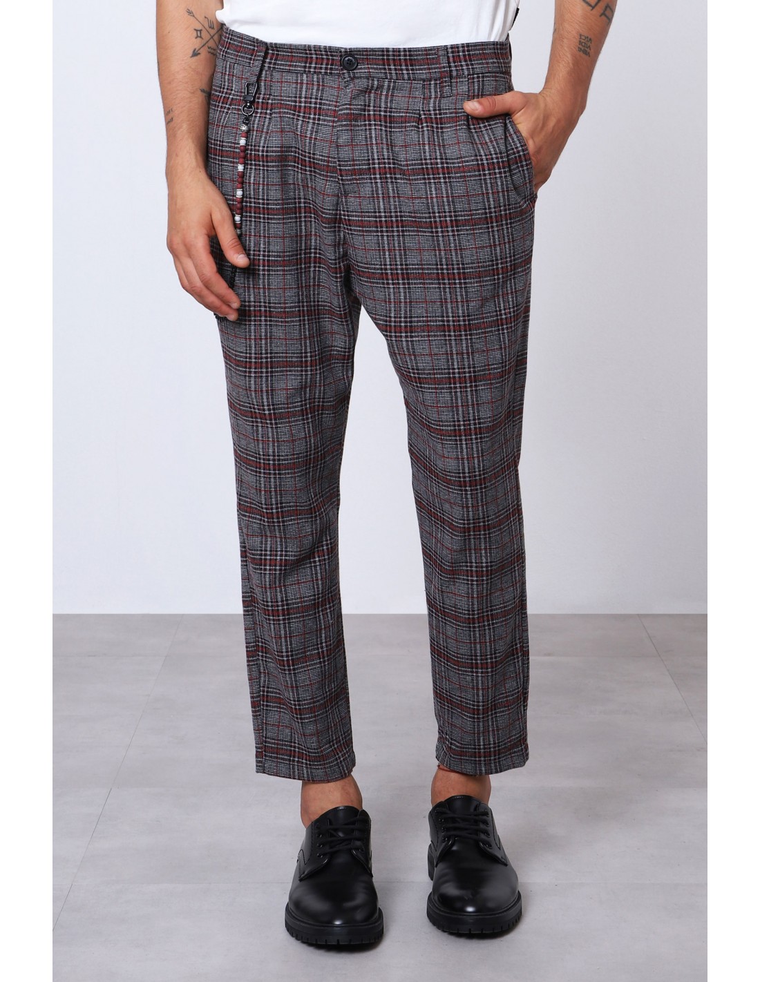 PANTALON IMPERIAL HOMME COUPE LOOSEFIT A DOUBLES PINCES EN DRAP A