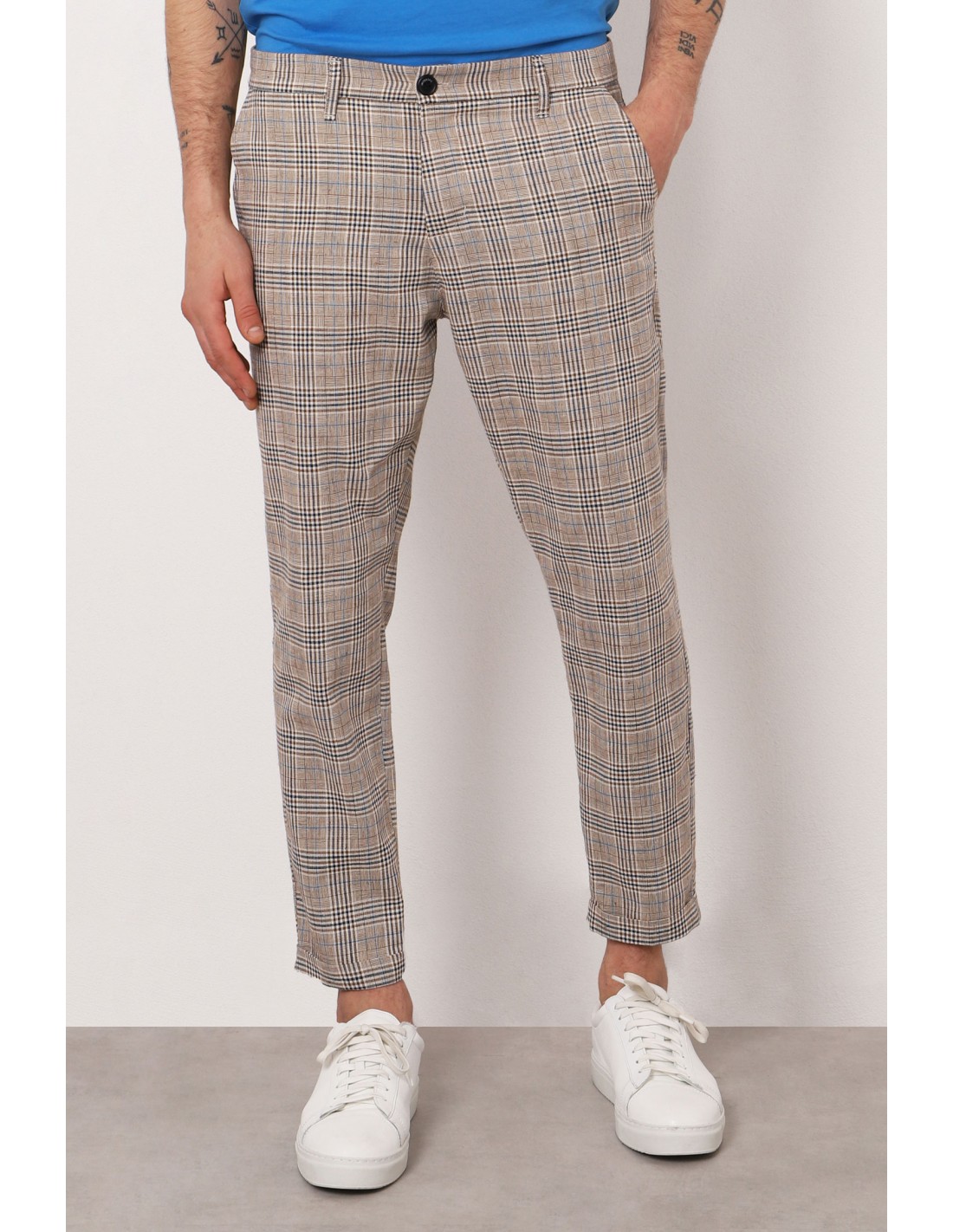 PANTALON COURT IMPERIAL HOMME FORME CAROTTE A REVERS EN PIQUé DE COTON