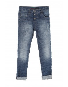 JEAN BOYFRIEND PLEASE COUPE P78 A BOUTONNAGE APPARENT EN DENIM DELAVAGE MEDIUM JEAN BOYFRIEND PLEASE COUPE P78 A BOUTONNAGE APPARENT EN DENIM DELAVAGE MEDIUM