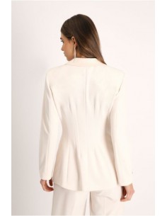 Imperial Femme veste de smoking ajustée a revers satin larges coloris Avorio Imperial Femme veste de smoking ajustée a revers satin larges coloris Avorio