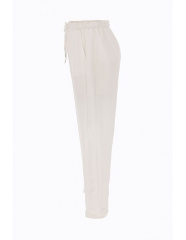 Imperial Femme pantalon de smoking sport-chic à taille coulissée et galon satin coloris White Pure