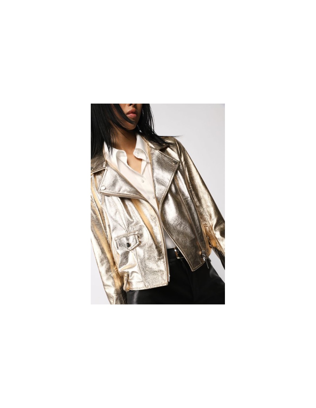 Perfecto store cuir doré