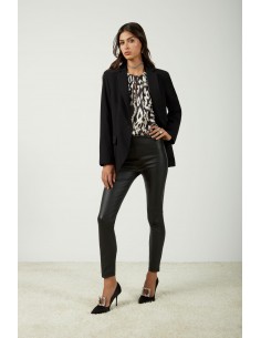 IMPERIAL FEMME LEGGINGS EN TOILE ENDUITE COLORIS ARGENTO