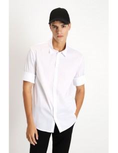 Imperial Homme chemise en popeline de coton stretch coloris blanc Imperial Homme chemise en popeline de coton stretch coloris blanc