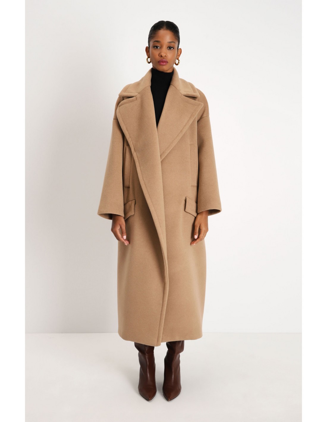 Manteau camel online oversize femme
