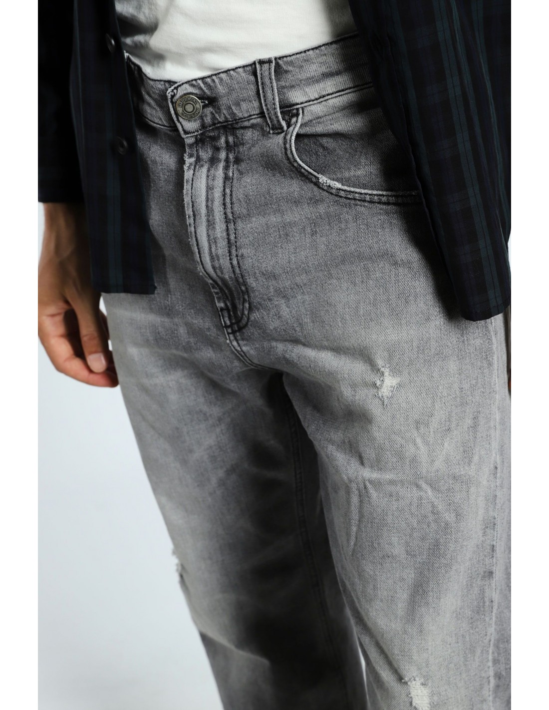 Imperial Homme jean droit en denim gris delav