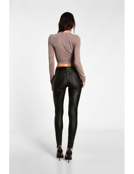 Jean super skinny noir femme top