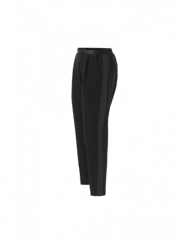 Imperial Femme pantalon de smoking forme carotte et galon satin coloris noir