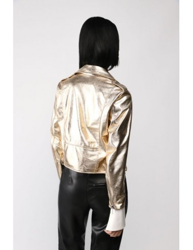 Imperial femme blouson en cuir  lamé doré