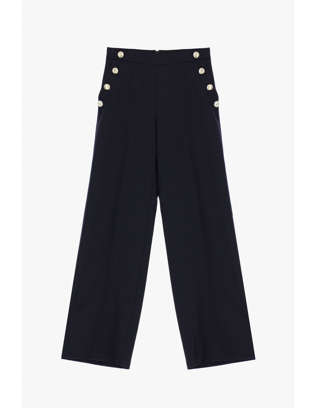Imperial Pantalon fluide Femme esprit palazzo en drap sergé