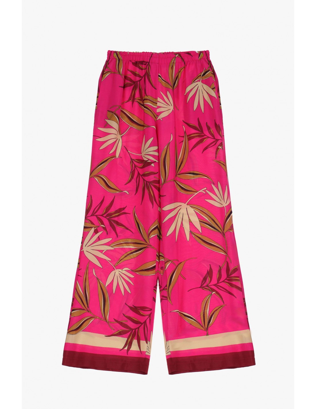 Pantalon palazzo fluide infroissable à taille élastiquée – Imperial main image 1
