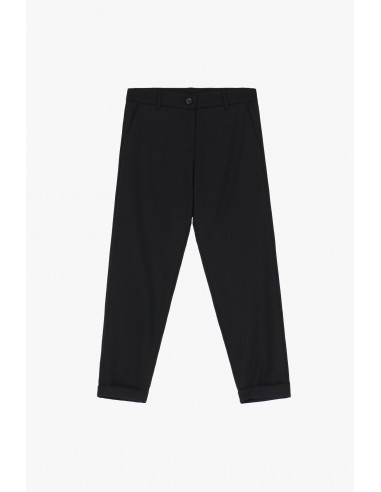 Imperial Femme pantalon de tailleur forme Carotte à revers en drap