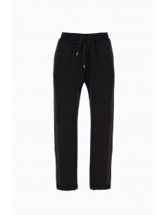 Imperial Femme pantalon de smoking sport-chic à taille coulissée et galon satin coloris Noir Imperial Femme pantalon de smoking sport-chic à taille coulissée et galon satin coloris Noir