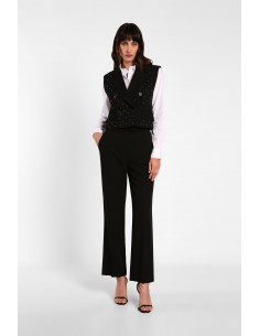 Imperial Femme pantalon de tailleur en drap coloris Noir