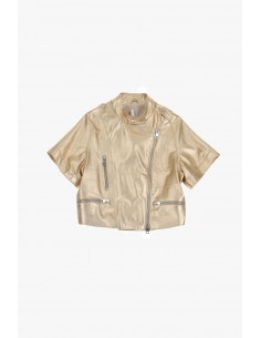 Imperial Femme blouson court en cuir à manches courtes coloris oro (doré) Imperial Femme blouson court en cuir à manches courtes coloris oro (doré)