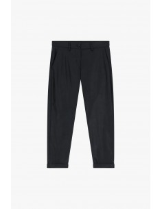 Imperial Femme pantalon  forme Carotte à revers en simili cuir coloris Noir