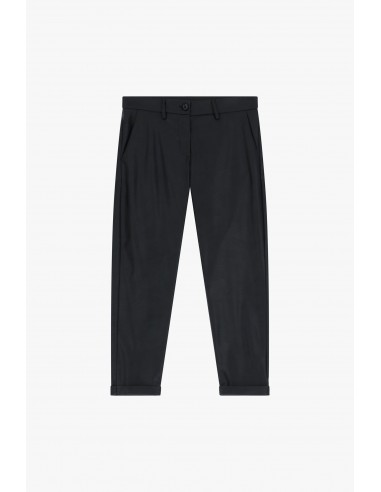 Imperial Femme pantalon  forme Carotte à revers en simili cuir coloris Noir