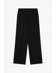 Imperial Femme pantalon fluide forme Palazzo Noir rayé
