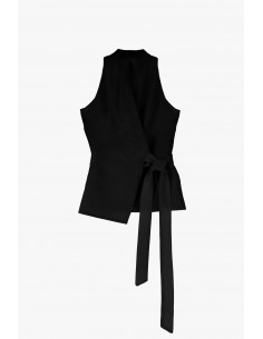 Imperial Femme Gilet Long cache-coeur coloris Noir Imperial Femme Gilet Long cache-coeur coloris Noir