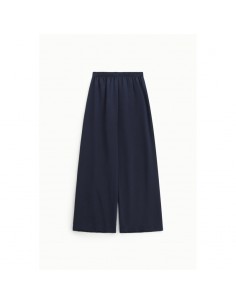 Imperial Femme Pantalon palazzo Bleu Marine irisé Imperial Femme Pantalon palazzo Bleu Marine irisé