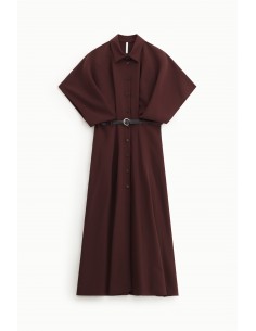 Imperial Femme Robe à manches chauve-souris en Crepe Prune