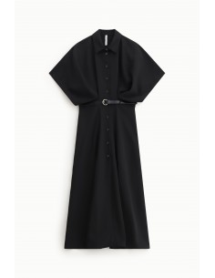 Imperial Femme Robe à manches chauve-souris en Crepe Noir Imperial Femme Robe à manches chauve-souris en Crepe Noir
