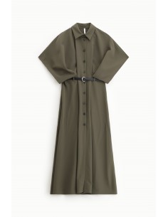Imperial Femme Robe à manches chauve-souris en Crepe kaki