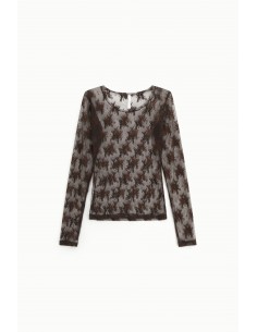 Imperial Femme T-shirt Dentelle Chocolat Imperial Femme T-shirt Dentelle Chocolat
