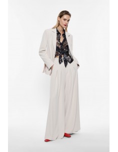 Imperial Femme pantalon Palazzo à pinces Ecru Imperial Femme pantalon Palazzo à pinces Ecru