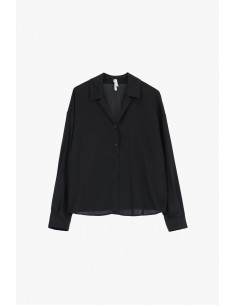 Imperial Femme chemisier coupe droite en crepe satin coloris noir