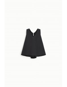 Imperial Femme top en satin Noir avec bijou Imperial Femme top en satin Noir avec bijou
