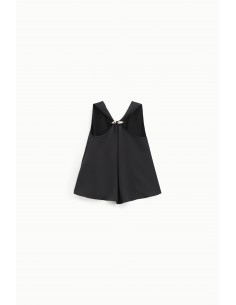 Imperial Femme top en satin Noir avec bijou Imperial Femme top en satin Noir avec bijou