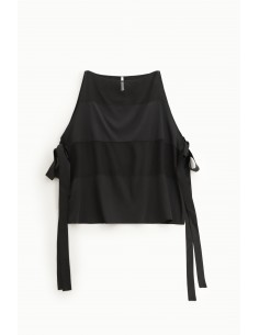 Imperial Femme top Cape en satin et voile noir Imperial Femme top Cape en satin et voile noir