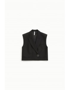 Imperial Femme Gilet  noir longueur cropp Imperial Femme Gilet  noir longueur cropp