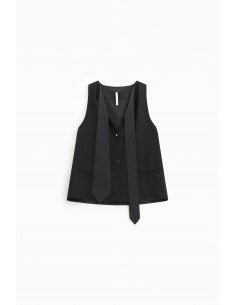 Imperial femme Gilet noir de Tailleur a cravate integrée Imperial femme Gilet noir de Tailleur a cravate integrée
