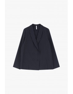 Imperial Femme blazer croisé fluide Bleu Marine rayé