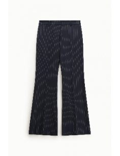 Imperial Femme Pantalon Evasé Bleu Marine rayé Imperial Femme Pantalon Evasé Bleu Marine rayé