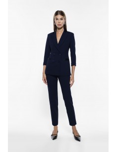 Imperial Femme pantalon de smoking forme cigarette Bleu marine Imperial Femme pantalon de smoking forme cigarette Bleu marine