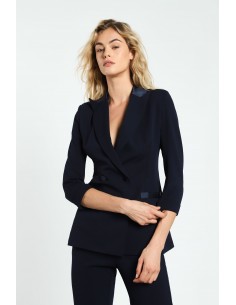 Imperial Femme blazer de smoking croisé bleu marine Imperial Femme blazer de smoking croisé bleu marine