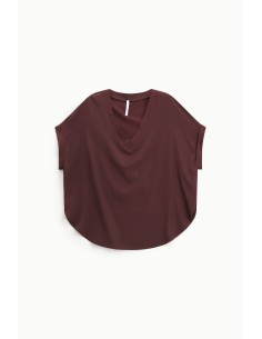 Imperial Femme tshirt Prune oversized à manches courtes en satin Imperial Femme tshirt Prune oversized à manches courtes en satin