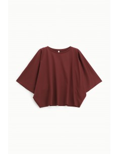 Imperial Femme T-shirt Bordeaux A manches chauve-souris