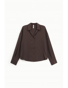 Imperial Femme chemisier en satin Chocolat Imperial Femme chemisier en satin Chocolat