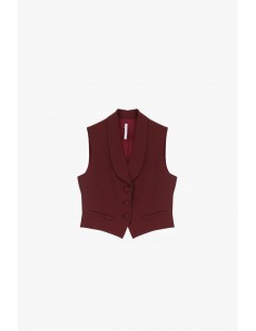 Imperial femme Gilet a revers Chale coloris Prune