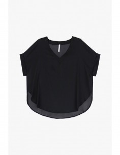Imperial Femme tshirt Noir oversized  en satin Imperial Femme tshirt Noir oversized  en satin