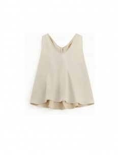 Imperial Femme top en satin Ecru avec bijou Imperial Femme top en satin Ecru avec bijou