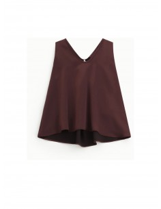Imperial Femme top en satin Prune avec bijou Imperial Femme top en satin Prune avec bijou