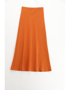Imperial Femme Jupe longue en satin Orange Imperial Femme Jupe longue en satin Orange
