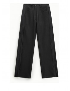 Imperial Femme Jean Noir a galon satin plissé Imperial Femme Jean Noir a galon satin plissé