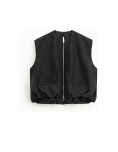 Imperial Femme Jean Noir a galon satin plissé Imperial Femme Jean Noir a galon satin plissé